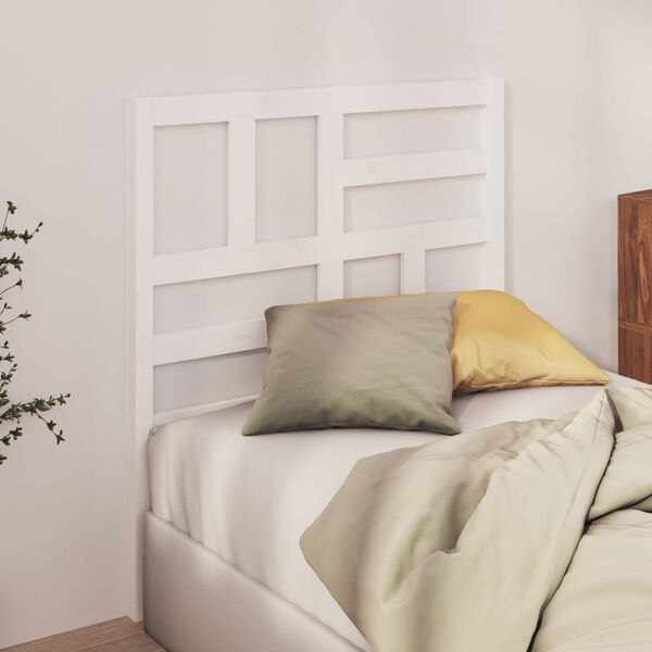 vidaXL Testiera per Letto Bianca 81x4x104 cm in Legno Massello di Pino