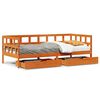 vidaXL Divano Letto con Cassetti Marrone Cera 80x200 cm Massello Pino
