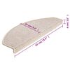 vidaXL Tappetini per scale 15 pz 65x24x4 cm tortora semicircolari grandi