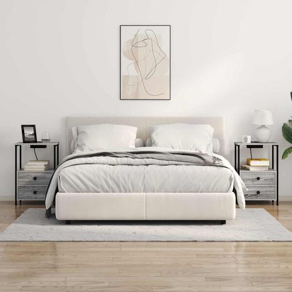 vidaXL Armadio da Notte con cassetto Grigio Sonoma 40 x 31 x 60 cm
