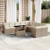vidaXL Set Divani da Giardino 11 pz con Cuscini Beige in Polyrattan