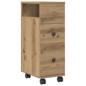 vidaXL Mobile da Bagno Stretto con Ruote Rovere Artigianale Truciolato