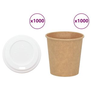 vidaXL Tazze da Caff&egrave; in Carta con Coperchi 1000 pz 4oz 100 ml