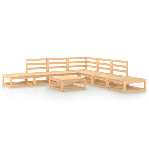 vidaXL Set Divani da Giardino 8 pz in Legno Massello di Pino