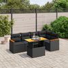vidaXL Set Divano da Giardino 6 pz con Cuscini Nero in Polyrattan