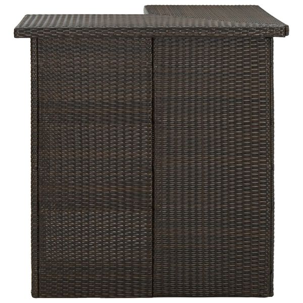 vidaXL Tavolo da Bar ad Angolo Marrone 100x50x105 cm in Polyrattan