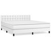 vidaXL Giroletto a Molle con Materasso Bianco 160x200 cm in Similpelle