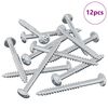 vidaXL Vite in Legno 12 pz Argento 9,8 x 53 mm Acciaio