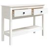 vidaXL Tavolo Consolle Bianco 100x35x75 cm in Legno Massello di Pino