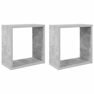 vidaXL Mensole Parete a Cubo 2 pz Grigio Cemento 30x15x30 cm