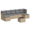vidaXL Set Divano da Giardino 8 pz con Cuscini Beige in Polyrattan