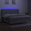 vidaXL Letto a Molle Materasso e LED Grigio Chiaro 200x200 cm Tessuto