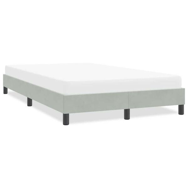 vidaXL Giroletto senza Materasso Grigio Chiaro 120x210 cm Velluto