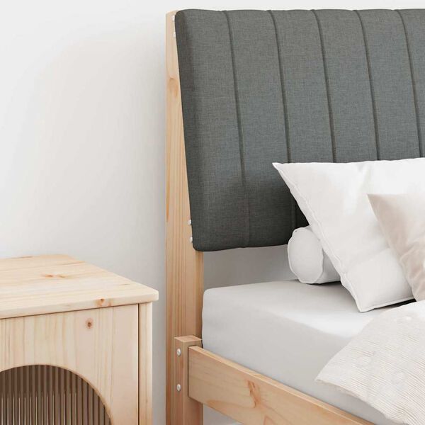 vidaXL Testiera imbottita Grigio scuro 75 cm Pino massello