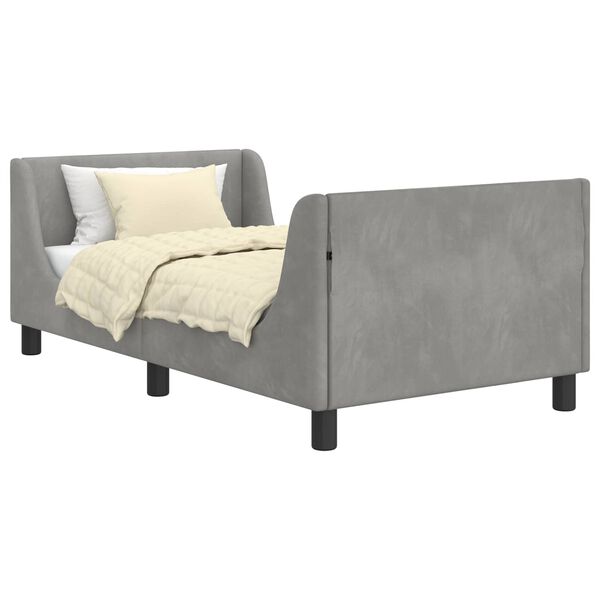 vidaXL Struttura letto bambini con testata Grigio chiaro 80 x 160 cm