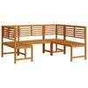 vidaXL Set Panchina da Giardino 3 pz Marrone Legno di Acacia Massello