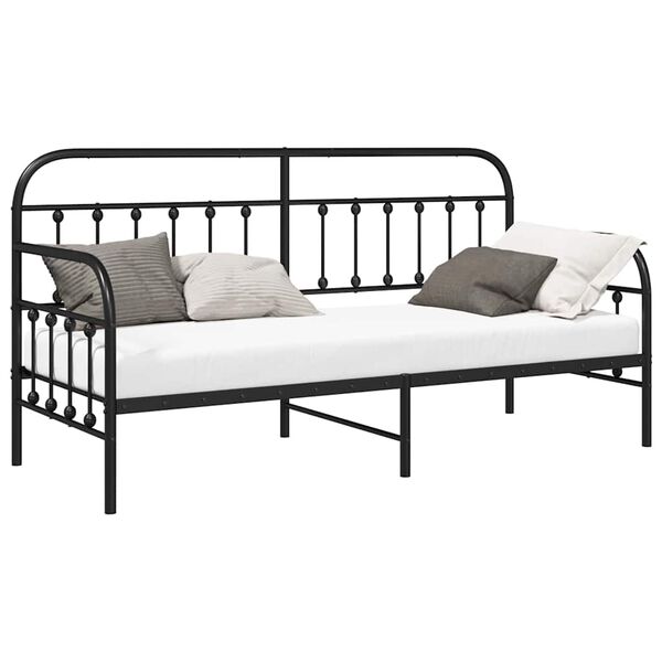 vidaXL Struttura per letto di giorno Nero 80 x 200 cm Acciaio