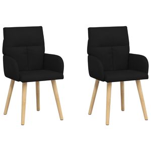 vidaXL Sedie da pranzo 2 pz Tessuto Nero 60 x 56 x 96 cm