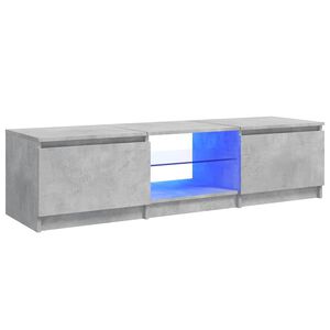 vidaXL Mobile Porta TV con Luci LED Grigio Cemento 140x40x36 cm