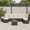 vidaXL Set Divano da Giardino con cuscino 8 pcs Nero polyrattan