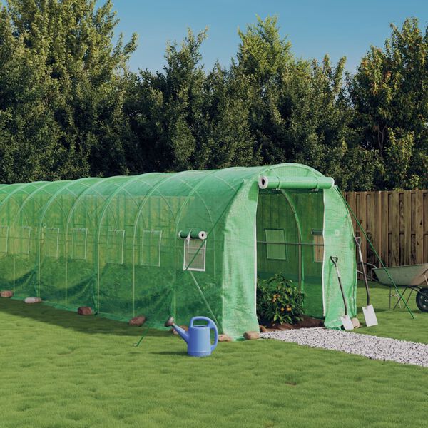 vidaXL Serra con Telaio in Acciaio Verde 20 m&sup2; 10x2x2 m