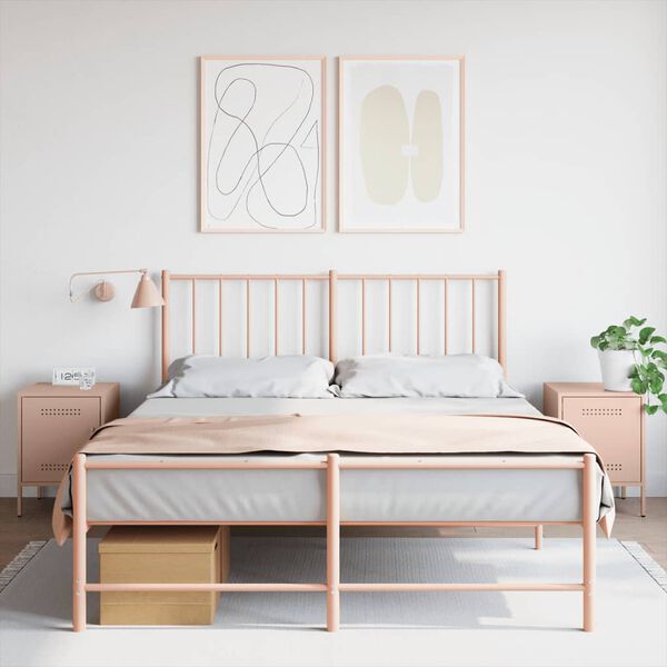 vidaXL Comodini 2 pz Rosa 36x39x50,5 cm in Acciaio