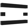 vidaXL Set mobile TV 8 pz Rovere Nero Legno ingegnerizzato