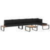 vidaXL Set Divano da Giardino 4 pz ad Angolo Cuscini in Alluminio WPC