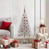 vidaXL Albero di Natale con 150 LED con supporto Argento 120 cm PET