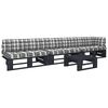 vidaXL Set Divani in Pallet con Cuscini 4 pz in Pino Impregnato Nero