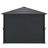 vidaXL Gazebo con Tende in Alluminio 3x3 m Nero