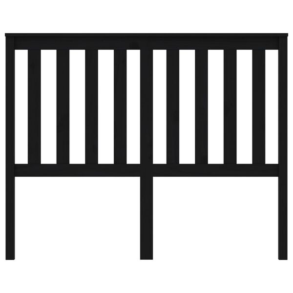 vidaXL Testiera per Letto Nera 126x6x101 cm in Legno Massello di Pino