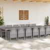 vidaXL Set da Pranzo per Giardino 13 pcs Grigio chiaro Rattan Polt