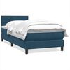 vidaXL Giroletto a Molle con Materasso Blu Scuro 100x220 cm in Velluto