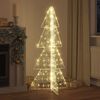 vidaXL Albero di Natale con 160 LED Bianco caldo 150 cm Acrilico