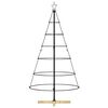 vidaXL Albero a Cono di Natale con supporto Nero 150 cm Acciaio