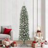 vidaXL Albero di Natale Artificiale Sottile Verde e bianco 210 cm