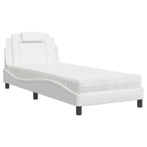 vidaXL Letto Viana con Materasso Bianco 80x200 cm in Similpelle
