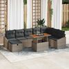 vidaXL Set Divano da Giardino con cuscino 9 pcs Grigio polyrattan