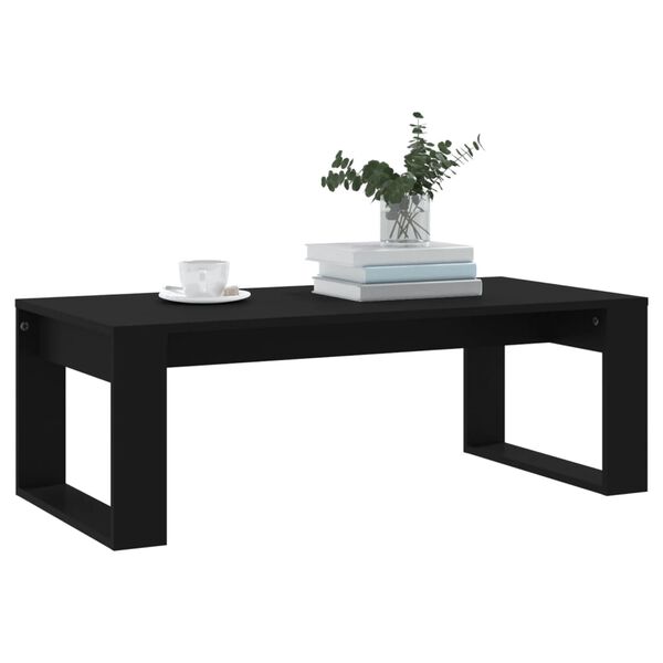 vidaXL Tavolino da Salotto Nero 102x50x35 cm in Legno Multistrato