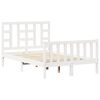 vidaXL Giroletto con Testiera Bianco Small Double Legno Massello