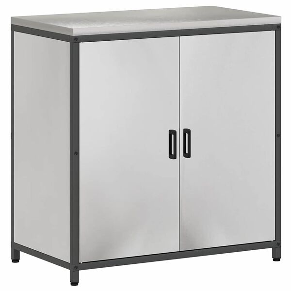 vidaXL Stoccaggio in cucina con porta Argento 60 x 50 x 92 cm Acciaio