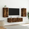 vidaXL Mobili TV a Muro con LED 4pz Rovere Fumo in Legno Multistrato