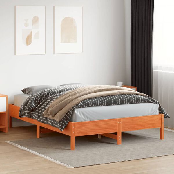 vidaXL Letto senza Materasso Marrone Cera 160x200 cm in Legno di Pino