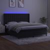 vidaXL Letto a Molle con Materasso e LED Nero 180x200 cm in Velluto
