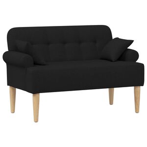 vidaXL Loveseat con bottoni imbottiti Nero 120 x 65 x 79 cm Tessuto