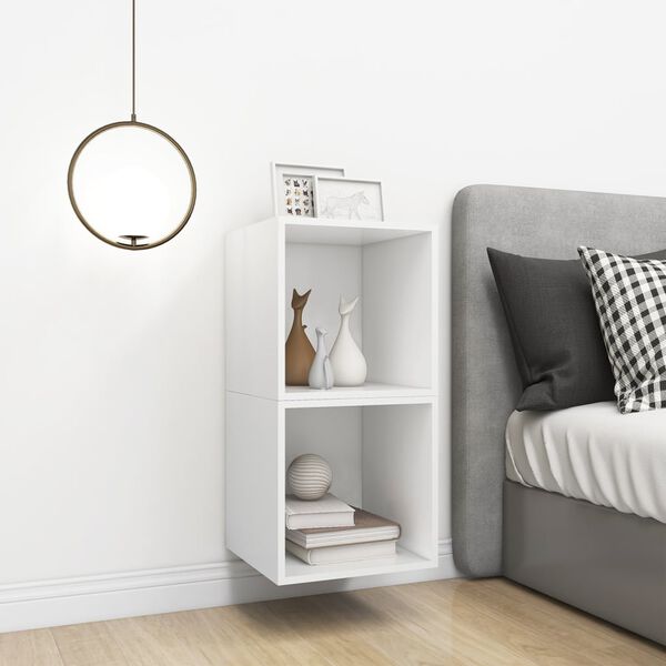 vidaXL Mobili a Muro 2pz Bianchi 37x37x37 cm in Legno Multistrato