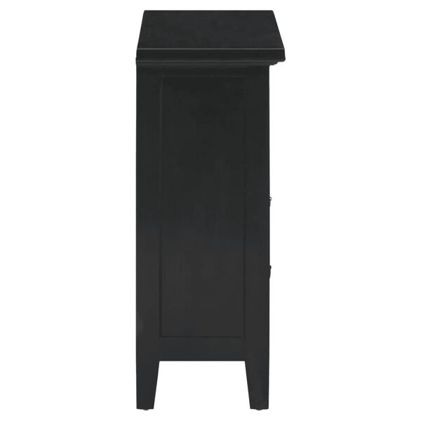 vidaXL Comodino Nero 60x30x75 cm in Legno Massello di Mogano