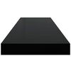 vidaXL Scaffale a Parete Nero Lucido 80x23,5x3,8 cm in MDF