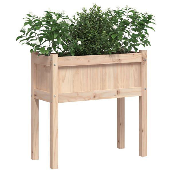 vidaXL Fioriera da Giardino con Gambe 70x31x70 cm Legno Massello Pino